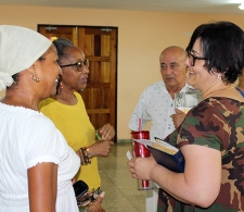 (De izq. a der.) Araceli Pedroso; Gloria Rolando; Diego E. Valdés; coordinador del CID; Rita M. García, Directora Ejecutiva de CCRD-C