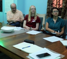 Jacob P. Lesniewki, Rebekah M. York y Sara H. Melgarejo Beltrán, representantes del CCM.