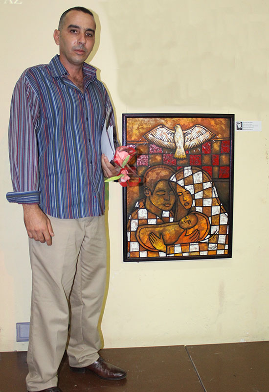 2do Premio del salón, obra Familia cristiana, del autor Benjamín A. Valdés González