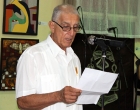 El Reverendo Raimundo García Franco pronuncia las palabras de bienvenida al IV Salón Cultura de Paz