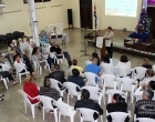 Durante el Taller de fortalecimiento institucional. De pie, detrás, Directora ejecutiva de CCRD-Cuba, Lic Rita María García Morris