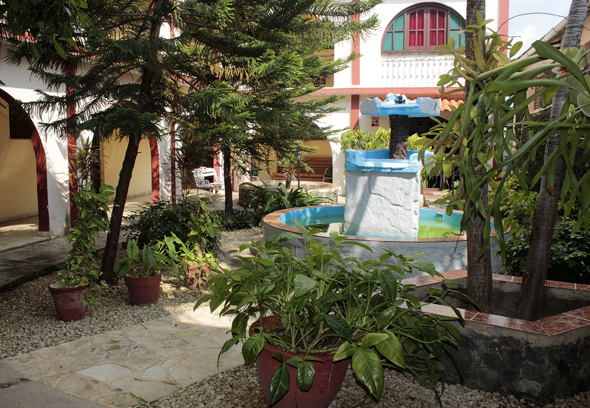 Los jardines del CCRD-Cuba en el área de la fuente