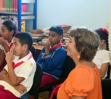 A los pequeños que no participaron en la obra les tocó hacer representaciones mímicas sobre los diferentes personajes