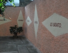 Palabras positivas en el patio de la Biblioteca Municipal Pedro Betancourt
