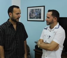 Diálogo entre los autores Antonio Nores (izq.) y Jesús Rivero