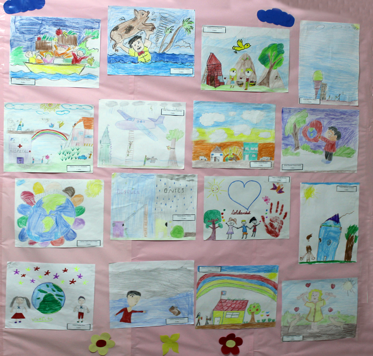 Mural con algunas obras del Concurso