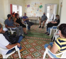 En reunión de coordinación con el grupo gestor comunitario del municipio Jagüey Grande