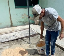 Durante la reparación en el CCRD-Cuba