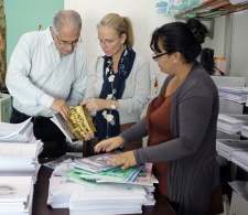Durante la visita de la Primera Secretaria de Noruega en Cuba, Anne L. Flatin al Departamento de Publicaciones