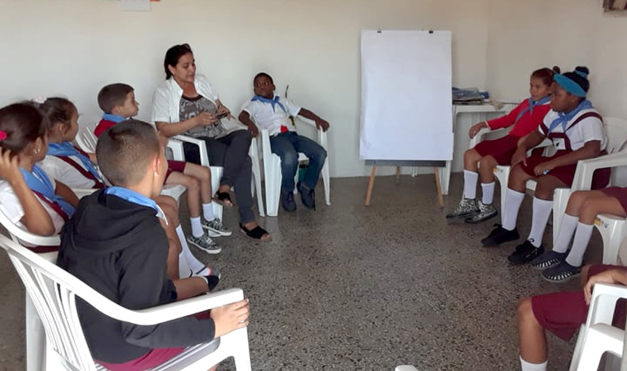 Durante el trabajo psico-educativo con los niños