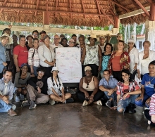 Foto de los participantes en el Taller, en el ranchón de la Finca Agroecológica El Retiro