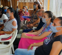 Durante el taller en la Iglesia Morava