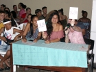 Integrantes del jurado durante la Noche de talentos