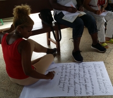 Ejercicio participativo celebrado durante el taller