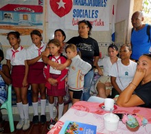 Durante la visita a Humberto Álvarez, fueron vistos materiales audiovisuales gestados en la comunidad