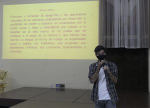 Presentación de la identidad visual del Espacio Cultural y de Información del CCRD-C, por el especialista Julio C. Acosta Risco