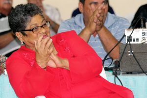 Isis M. Ruíz Hernández durante la celebración de Navidad, 2019