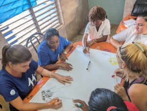 Taller de empoderamiento femenino, con mujeres en la comunidad de Jovellanos