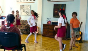 Durante la representación teatral de El conejito descontento, de Freddy Artiles